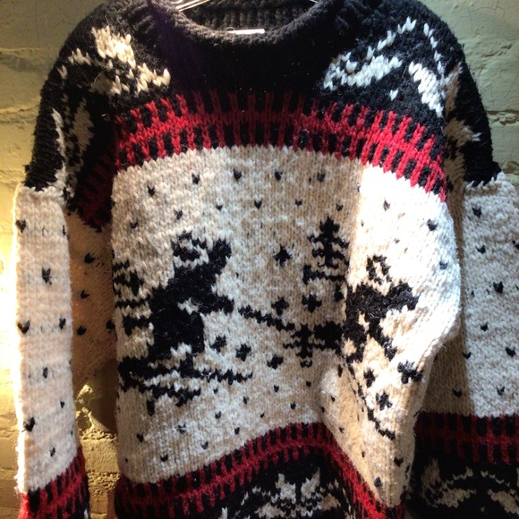 Vintage Wool Winter Ski Sweater - Picture 1 of 6